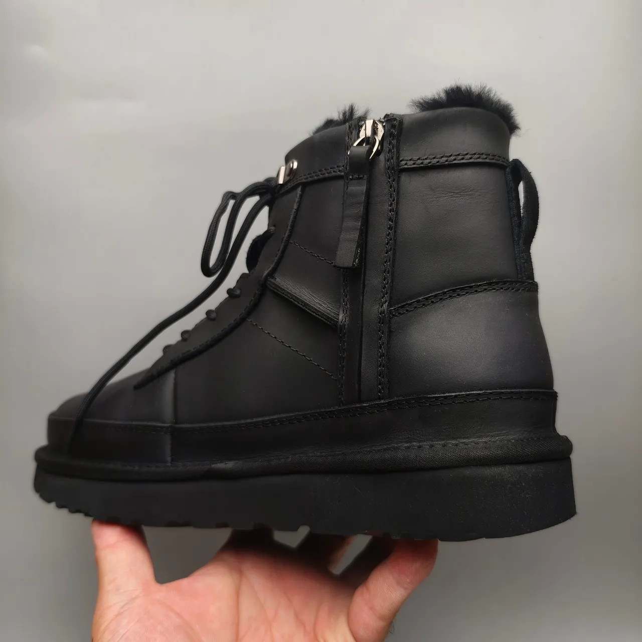 UGG Black Shearling-Lined Lace-Up Snow Boot 4