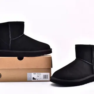 UGG Black Shearling-Lined Suede Upper Snow Boots