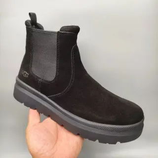 UGG Black Suede Upper Elastic Side Gussets Chelsea Boots