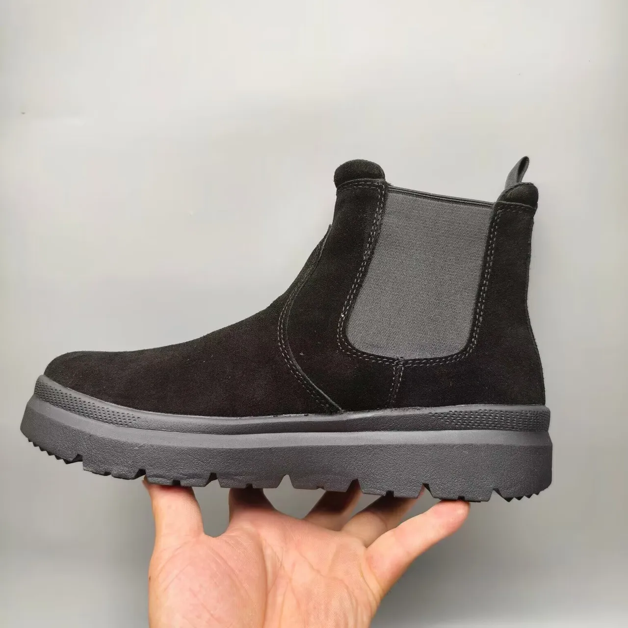 UGG Black Suede Upper Elastic Side Gussets Chelsea Boots 5