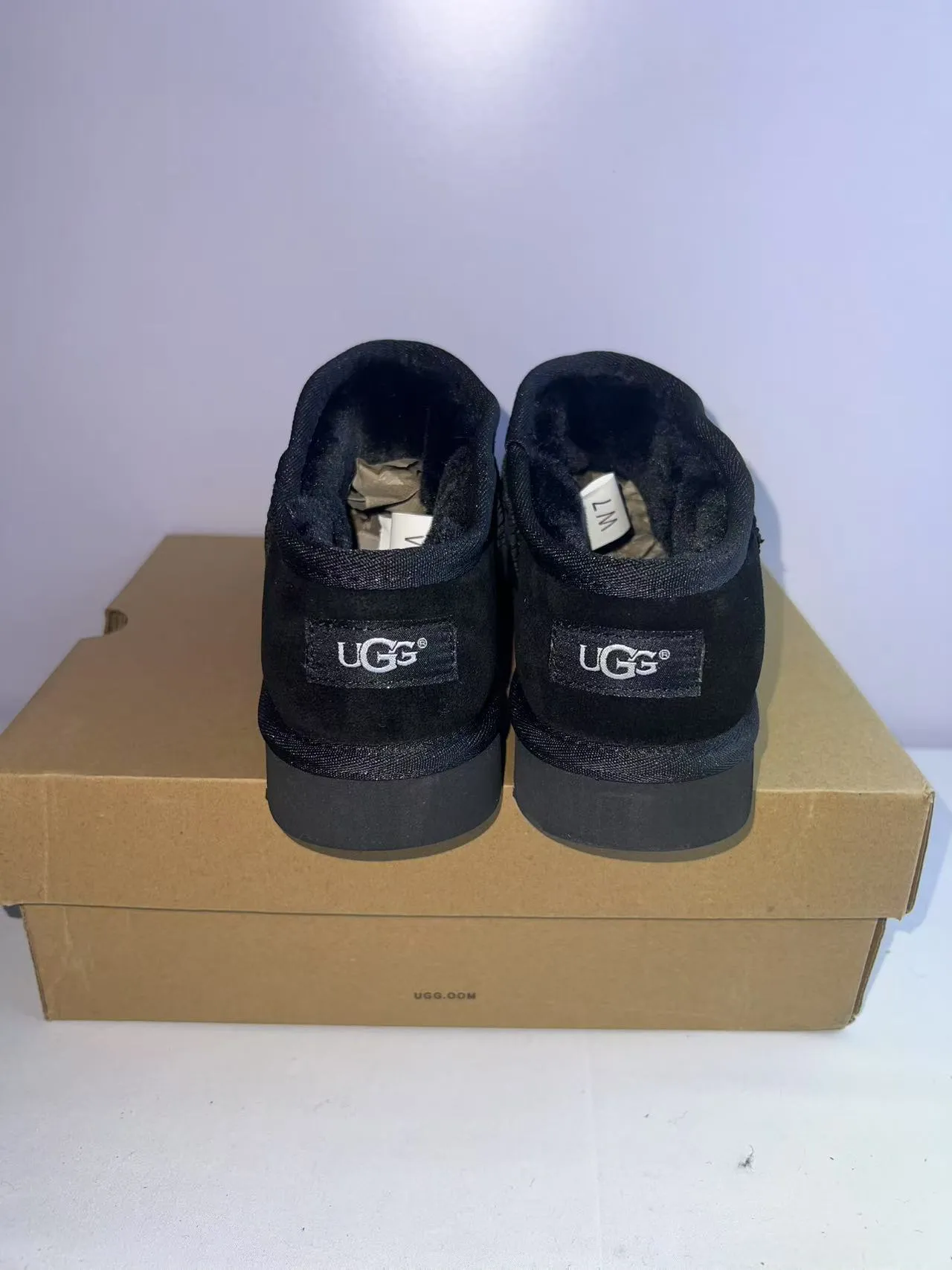 UGG Black Suede Upper Elasticated Collar Snow Boots 4