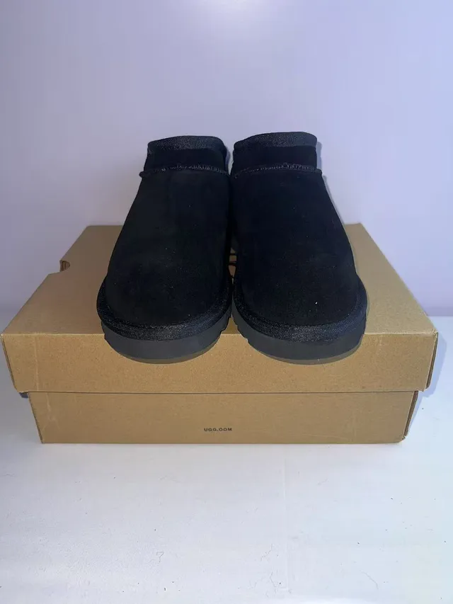UGG Black Suede Upper Elasticated Collar Snow Boots 5