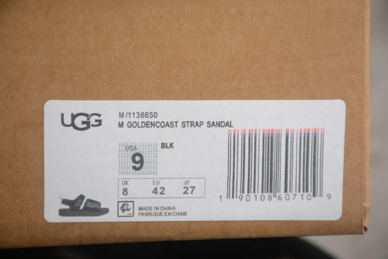 UGG Black Two-Strap Velcro Platform Casual Sandals 2