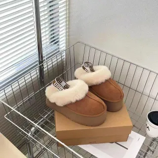 UGG Marrón Beige Suela Plataforma Forro de Shearling Zapatos Casual