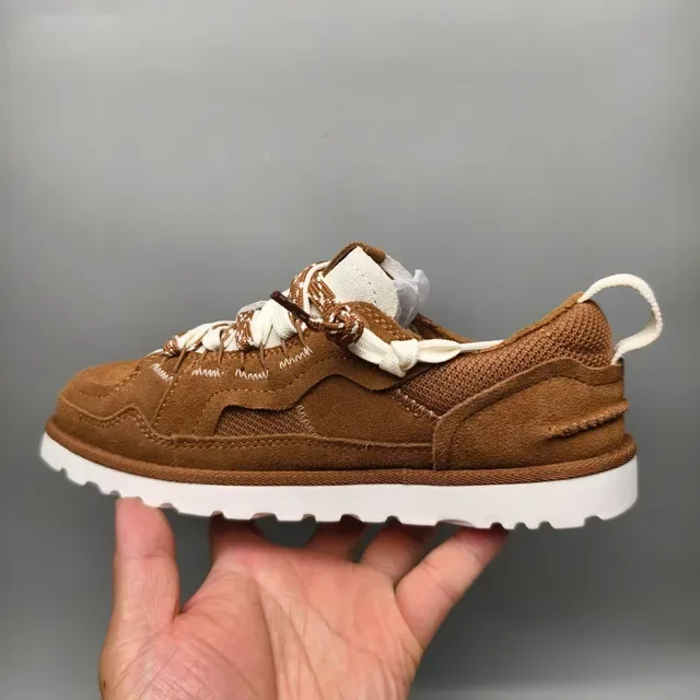 UGG Brown Beige Suede Upper Mixed Lacing System Lifestyle Sneakers 7
