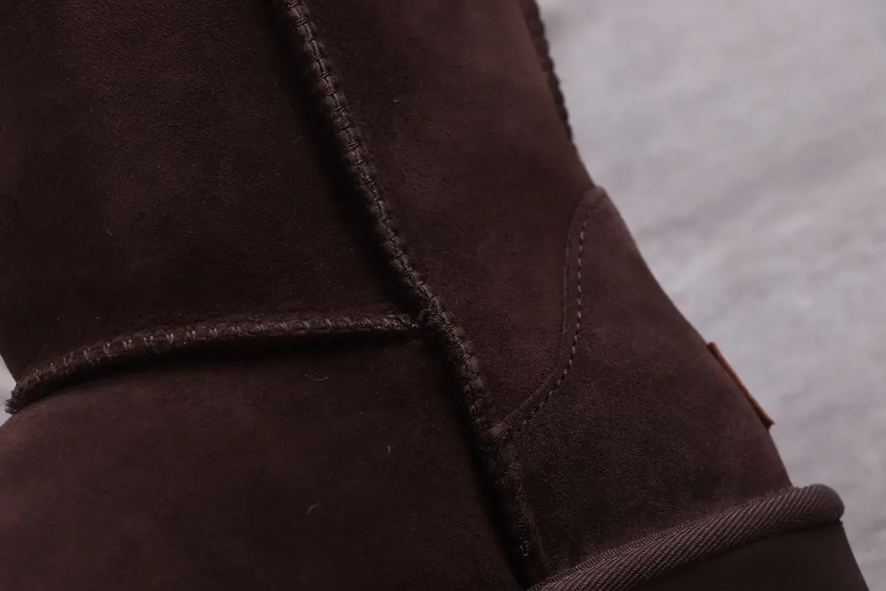 UGG Brown Black Suede Upper Shearling-Lined Knee Boots 5