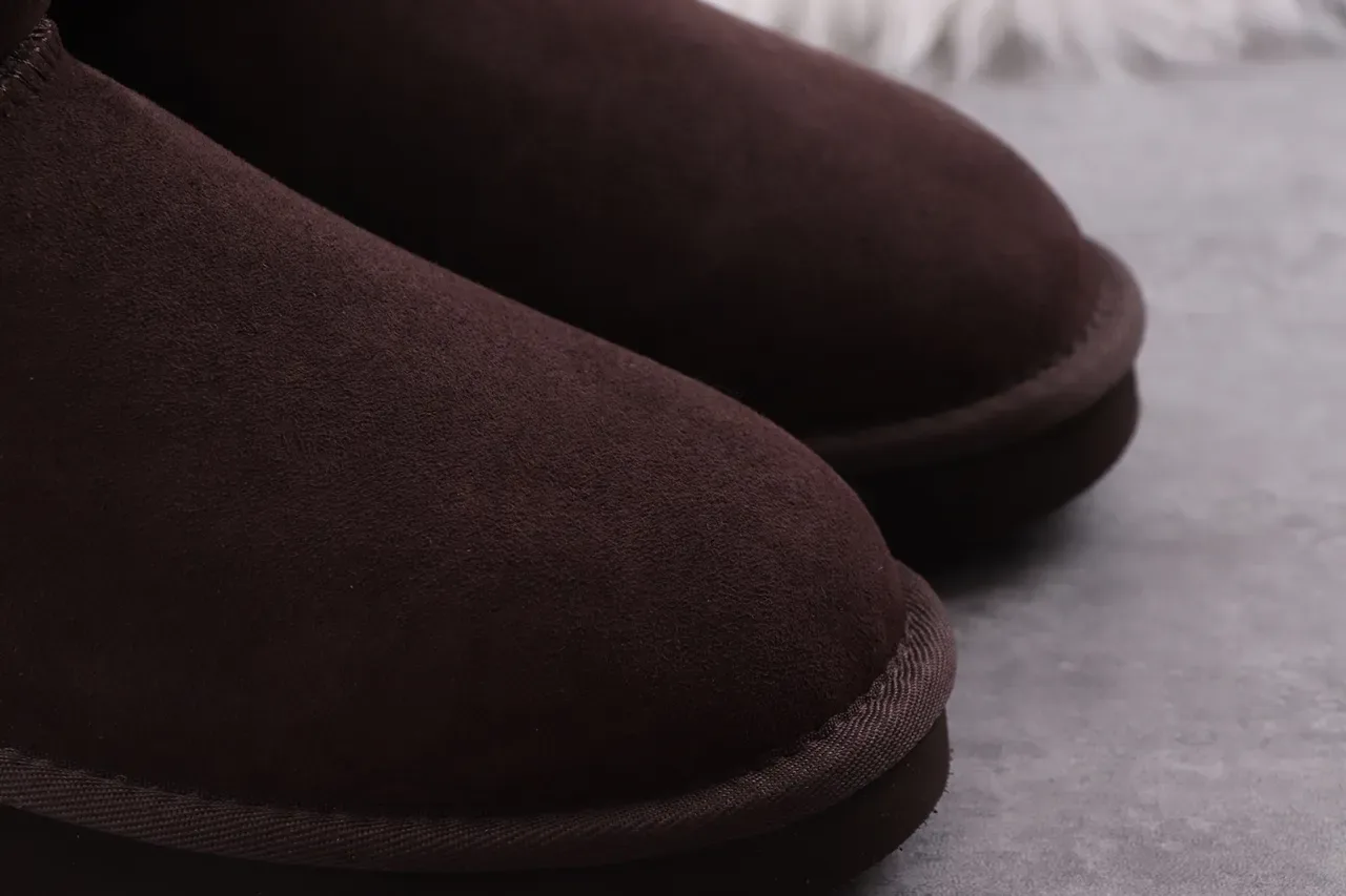 UGG Brown Black Suede Upper Shearling-Lined Knee Boots 6