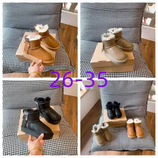 UGG Brown White Shearling-Lined Side-Zip Ankle Boots