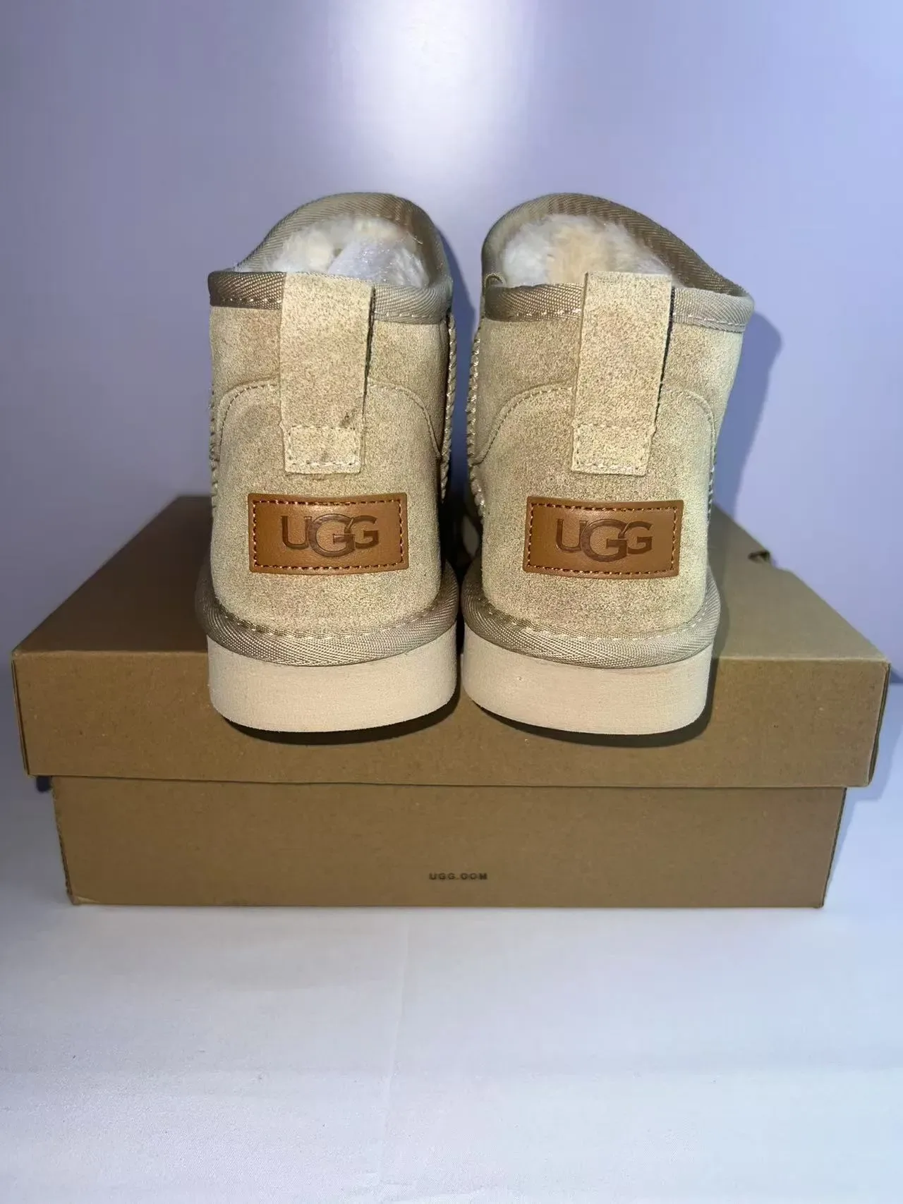 UGG Classic Mini Beige Suede Snow Boots 4