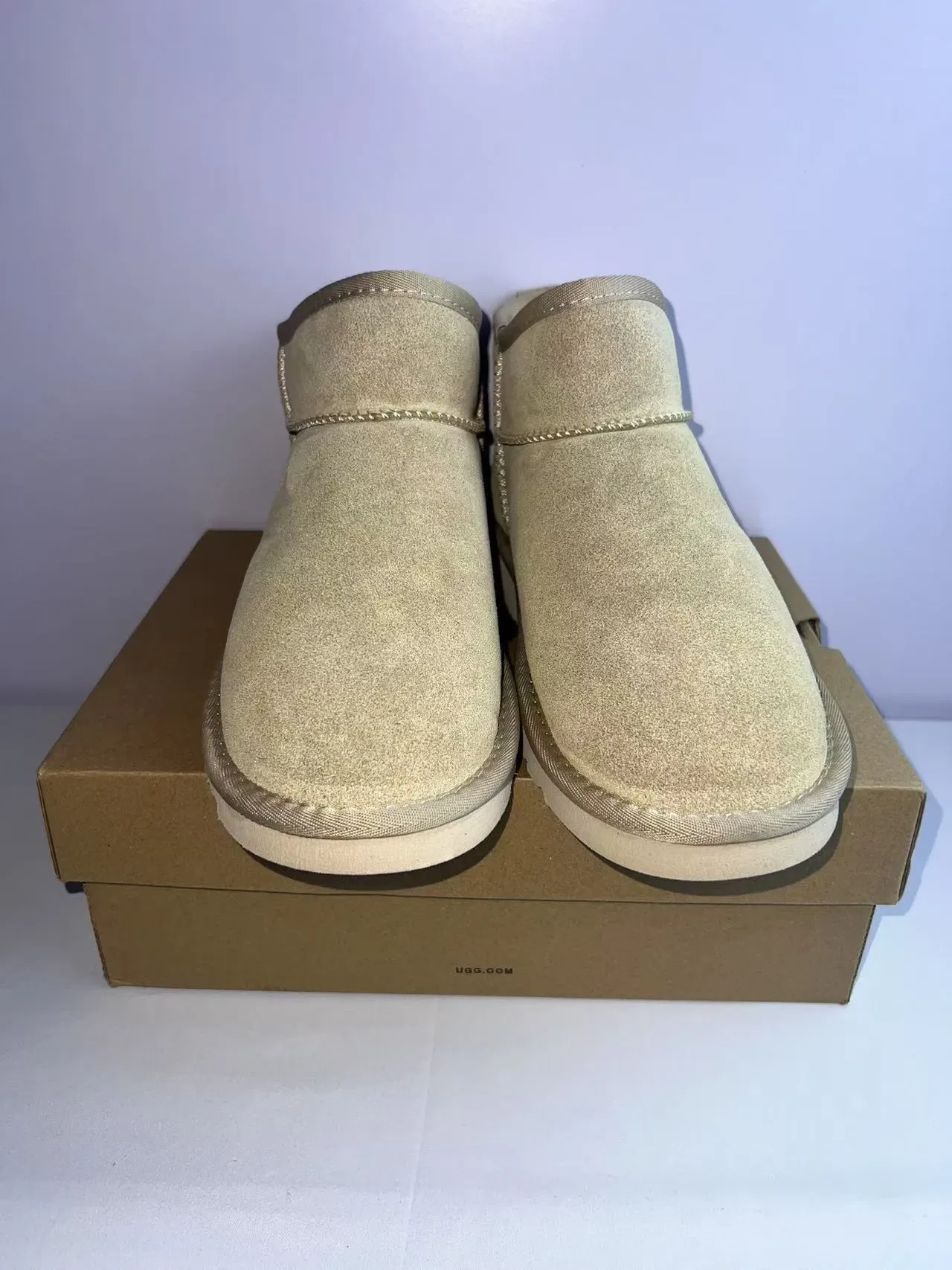 UGG Classic Mini Beige Suede Snow Boots 5
