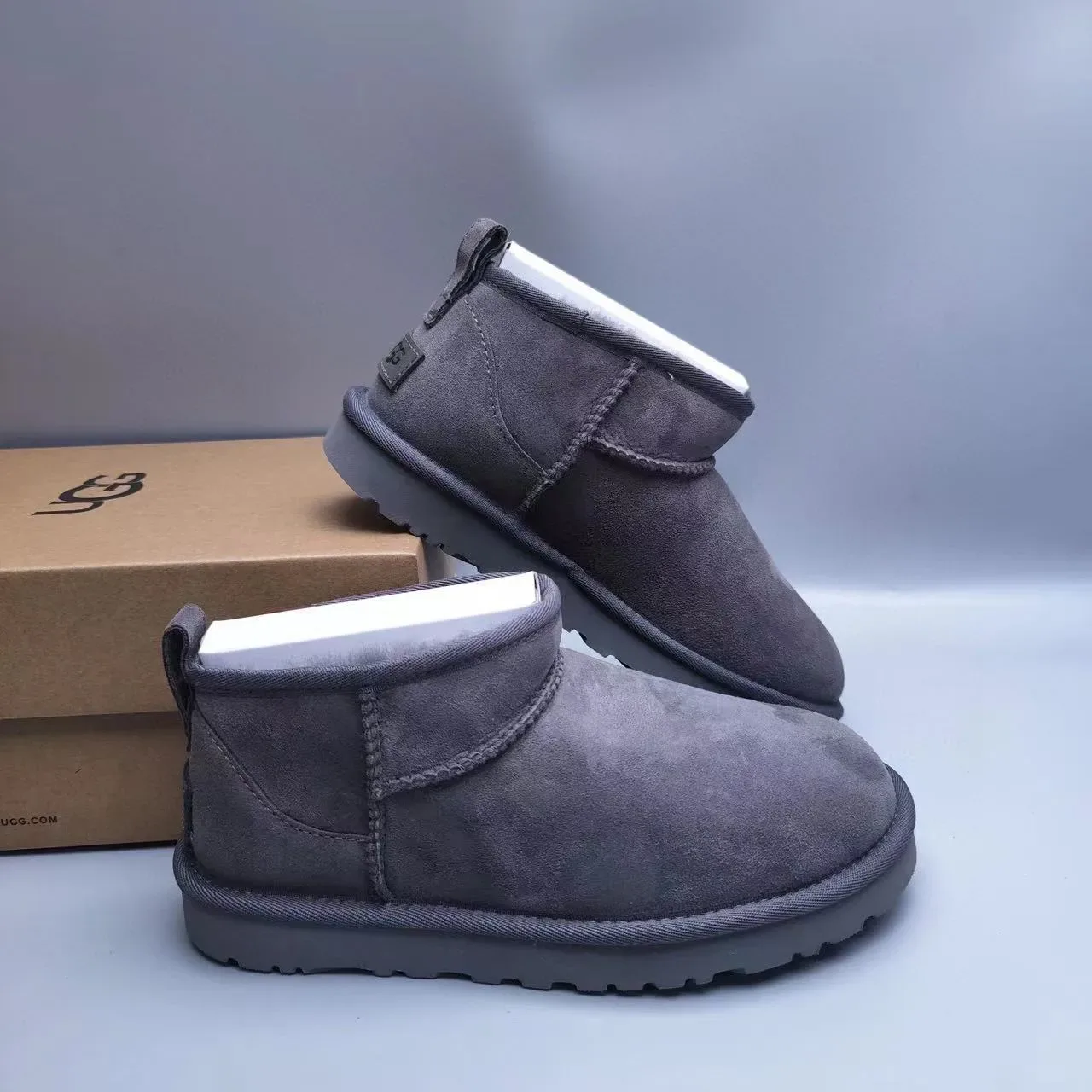 UGG Classic Mini Charcoal Gray Snow Boots 5