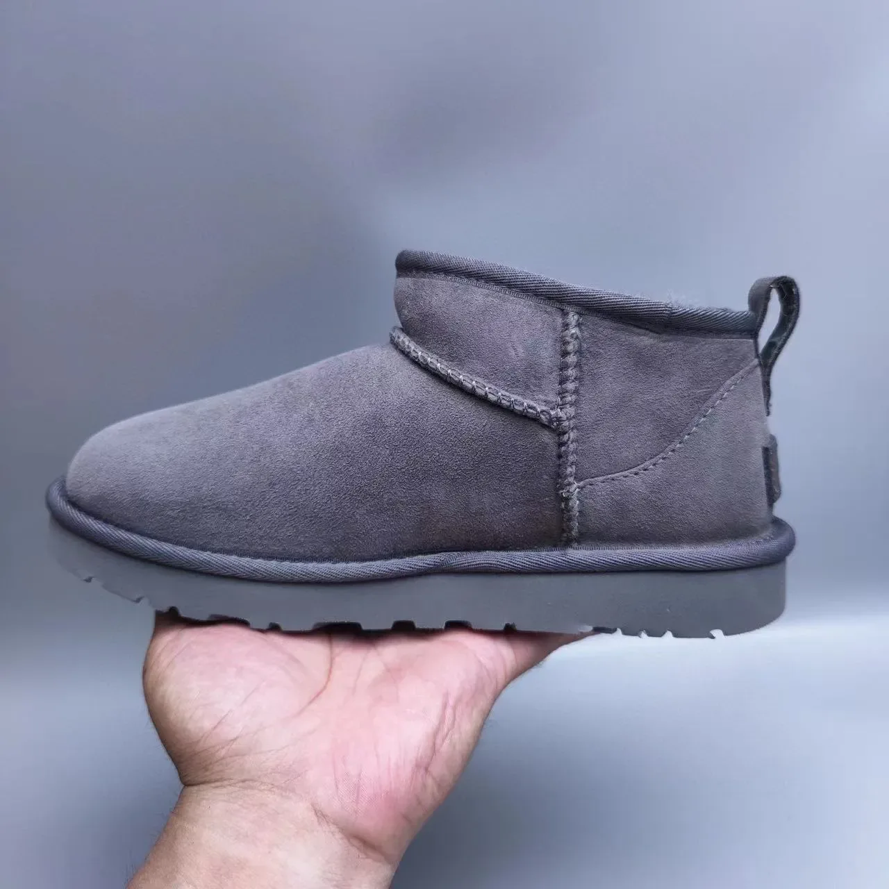 UGG Classic Mini Charcoal Gray Snow Boots 6