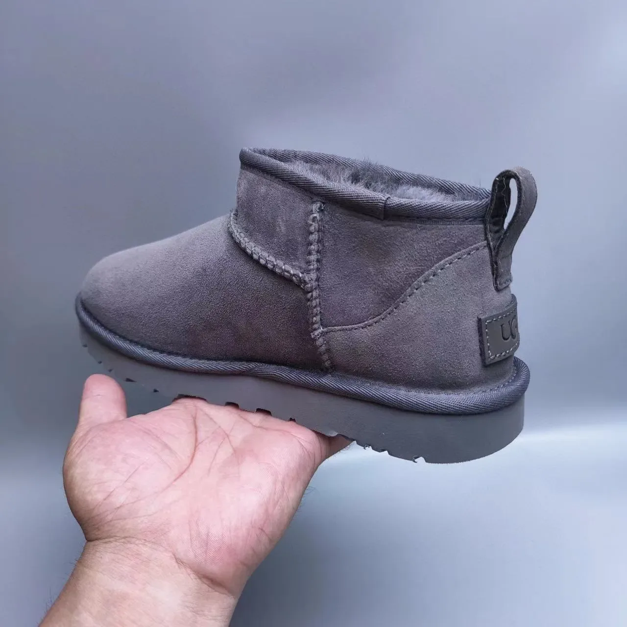 UGG Classic Mini Charcoal Gray Snow Boots 7