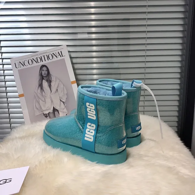 UGG Classic Mini Translucent Aqua Blue Snow Boots 5