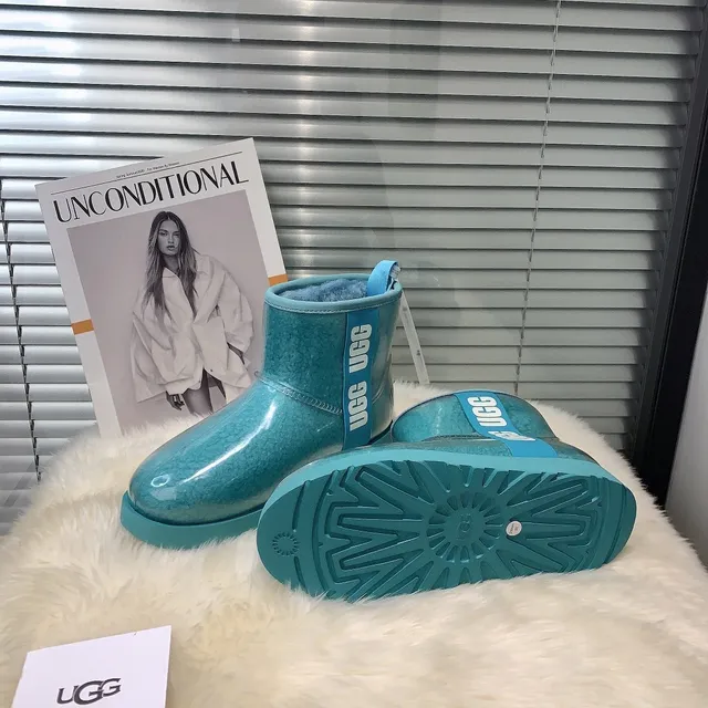UGG Classic Mini Translucent Aqua Blue Snow Boots 6