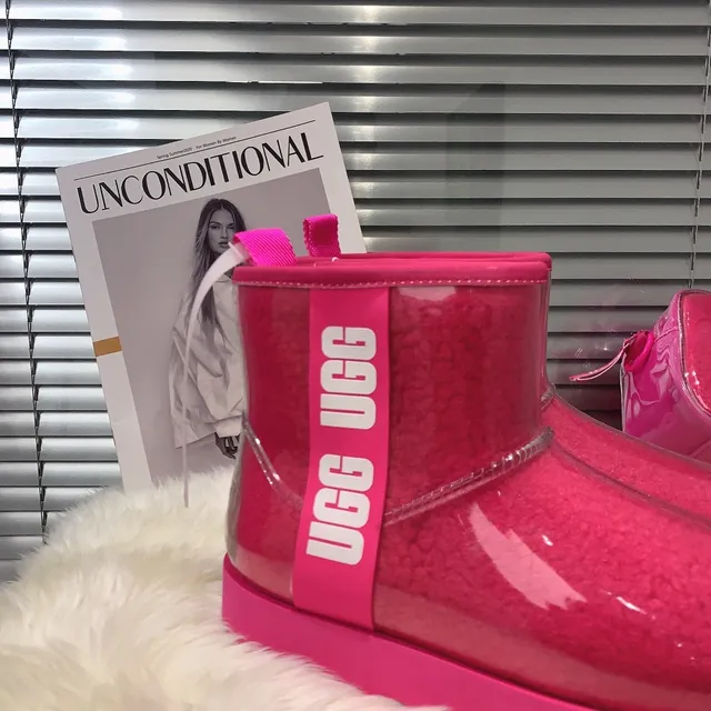 UGG Classic Mini Transparent Pink Snow Boots 3