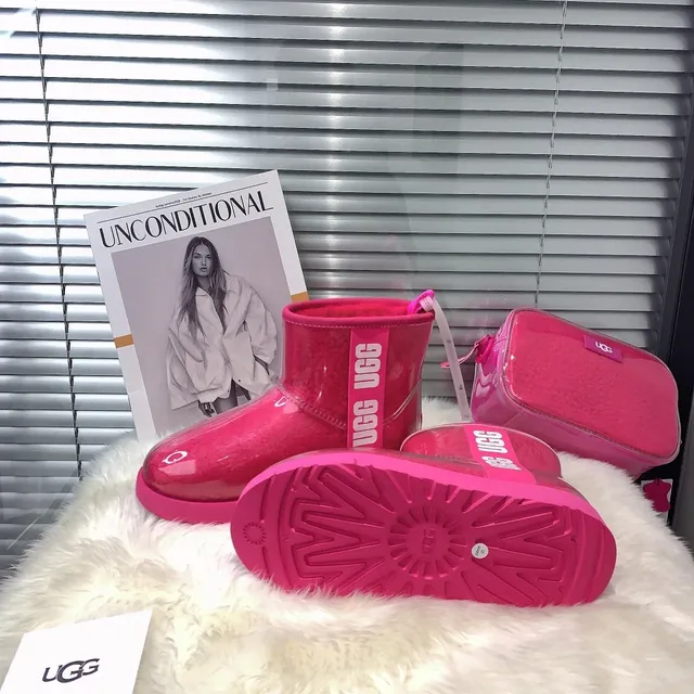 UGG Classic Mini Transparent Pink Snow Boots 5