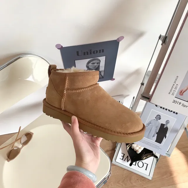 UGG Classic Short Suede Shearling-Lined Snow Boots 5