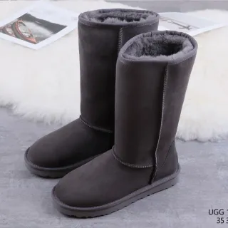 UGG Classic Tall Charcoal Gray Shearling-Lined Knee Boots