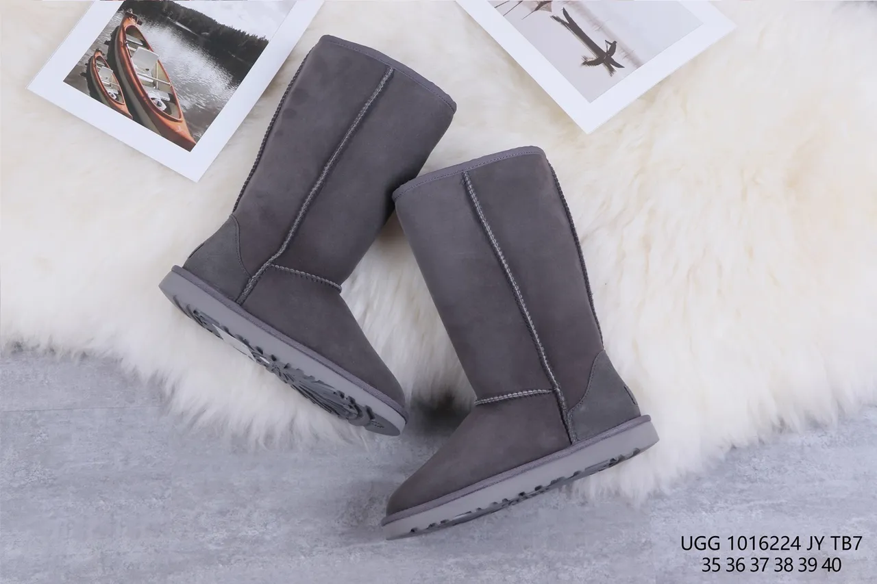 UGG Classic Tall চার্জকোল গ্রে শিয়ারলিং লাইন্ড হাঁটু পর্যন্ত জুতো 7