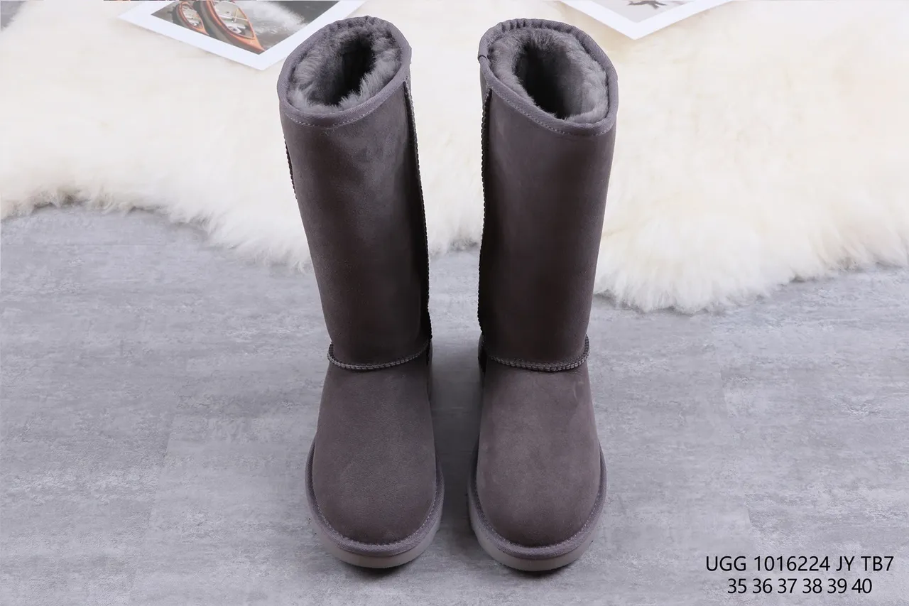 UGG Classic Tall চার্জকোল গ্রে শিয়ারলিং লাইন্ড হাঁটু পর্যন্ত জুতো 9