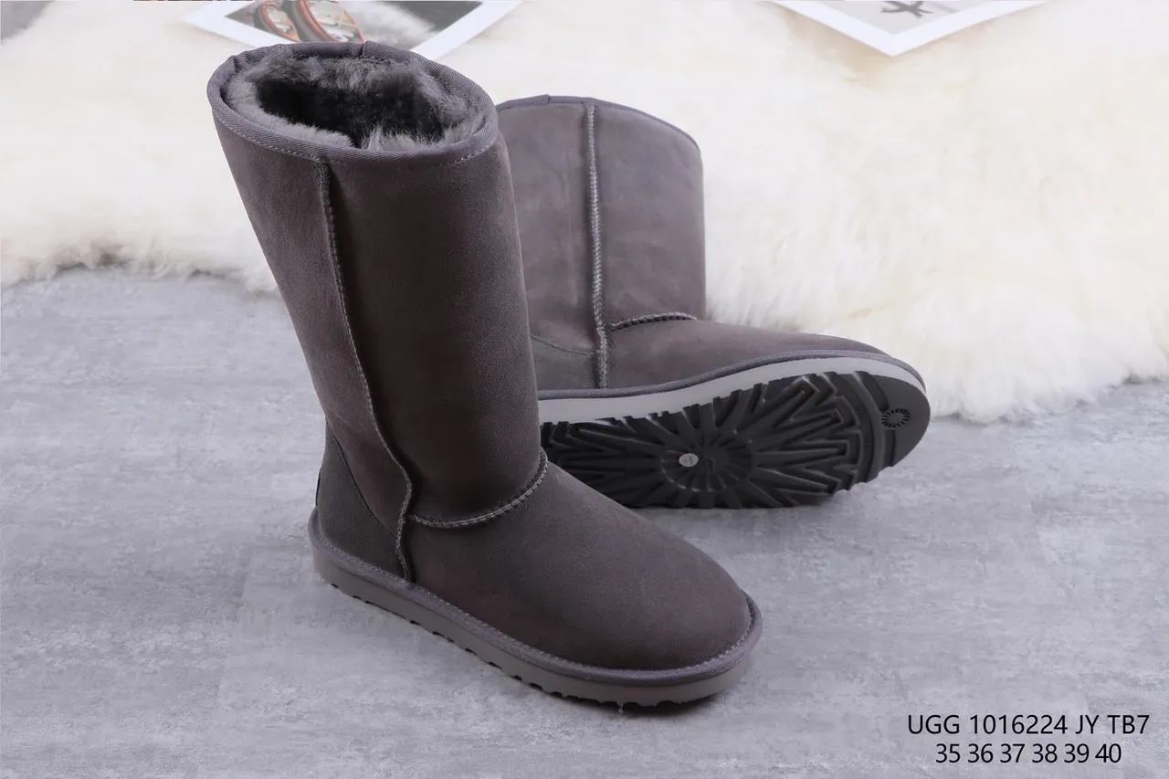 UGG Classic Tall চার্জকোল গ্রে শিয়ারলিং লাইন্ড হাঁটু পর্যন্ত জুতো 10