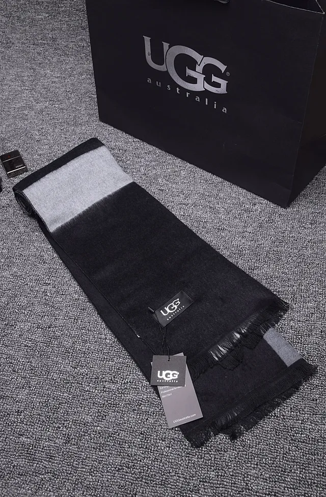 UGG Striped Double-Faced Fringed Cashmere Scarf 3