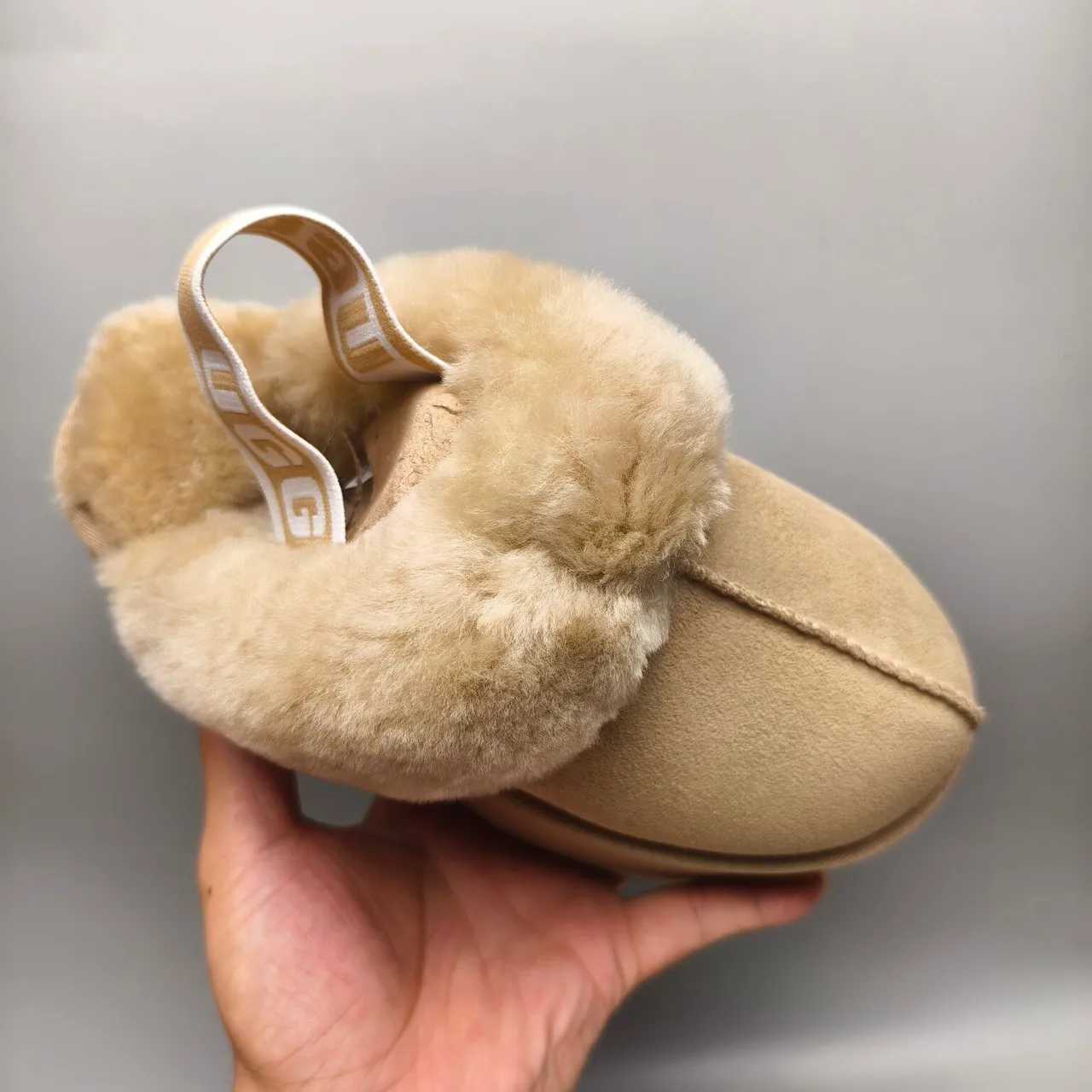 UGG Tasman Beige Shearling Platform Slippers 3