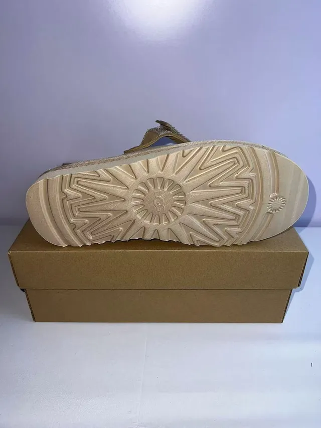 UGG Tasman Beige Silver Suede Upper Shearling-Lined Interior Slippers 3