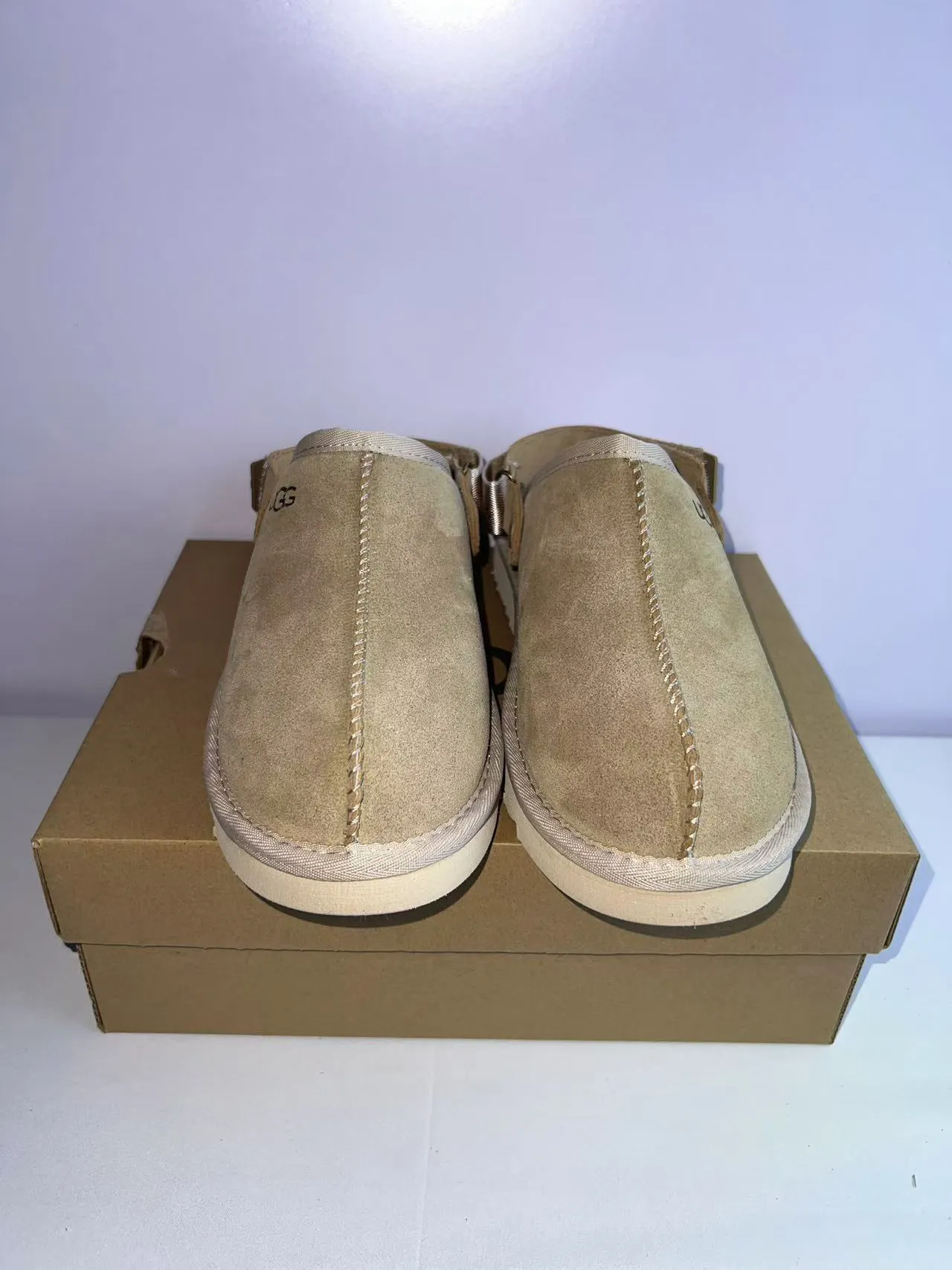 UGG Tasman Beige Silver Suede Upper Shearling-Lined Interior Slippers 6