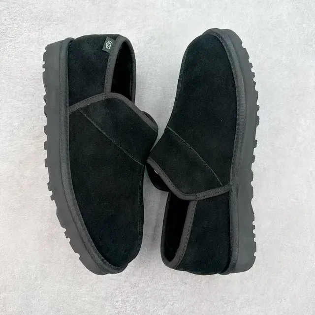 UGG Tasman Black Plush Velvet Upper Slip-On Construction Casual Shoes 3
