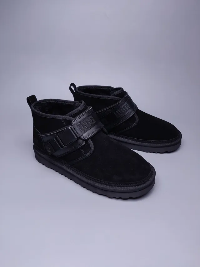 UGG Tasman Black Suede Strap Snow Boots 2