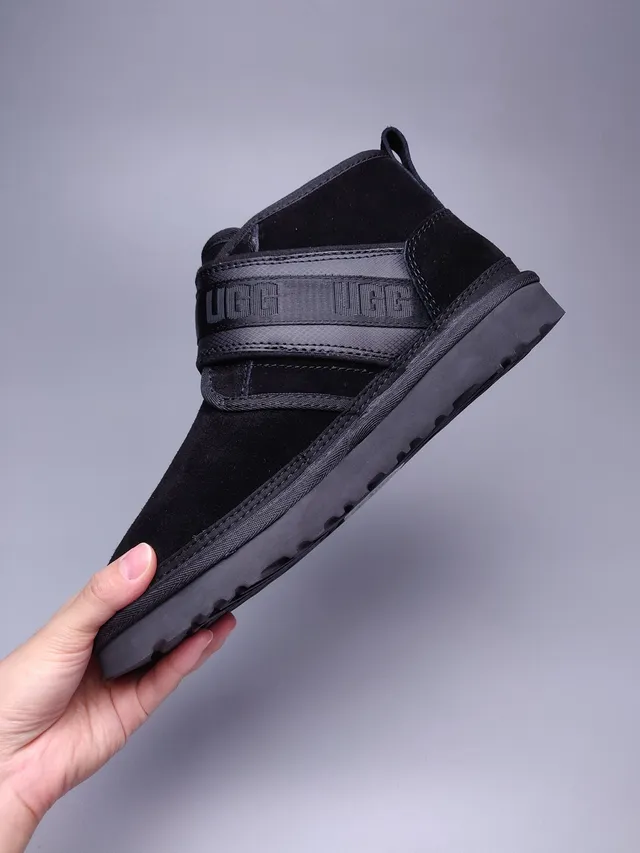 UGG Tasman Black Suede Strap Snow Boots 4