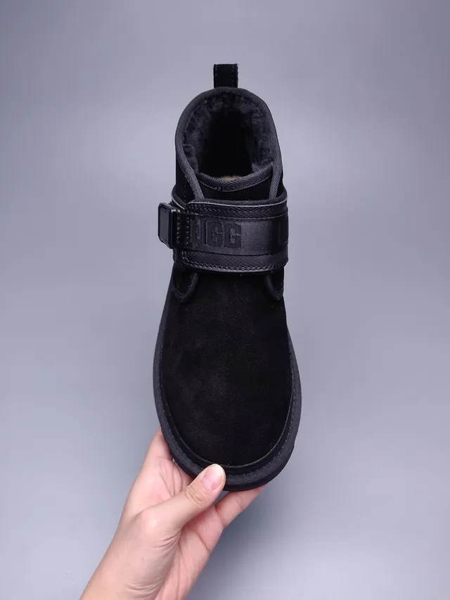 UGG Tasman Black Suede Strap Snow Boots 5