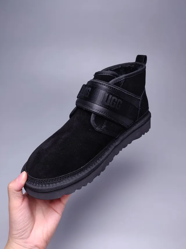 UGG Tasman Black Suede Strap Snow Boots 7