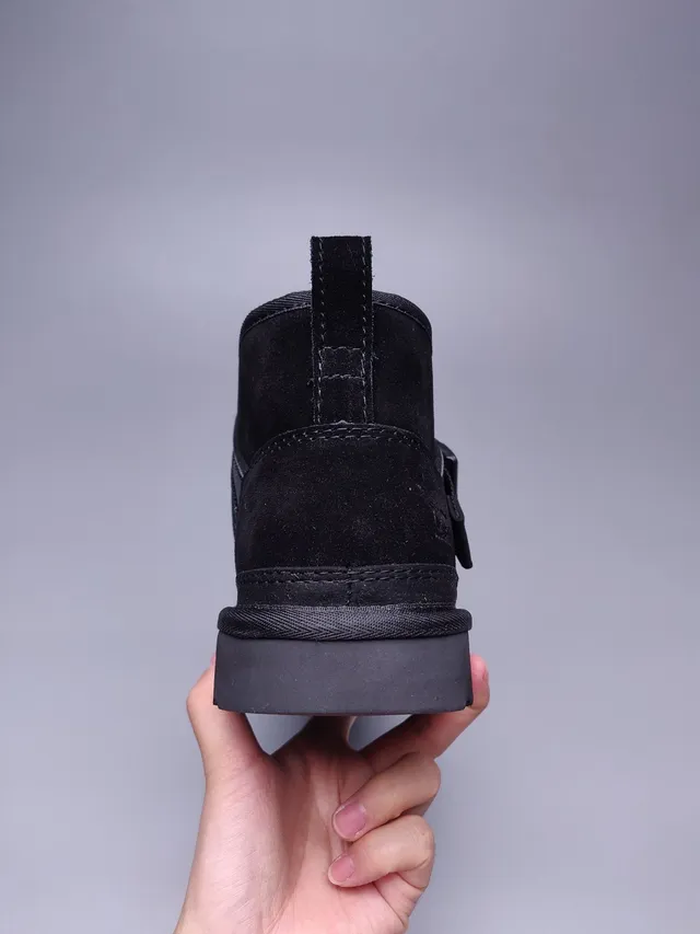 UGG Tasman Black Suede Strap Snow Boots 10