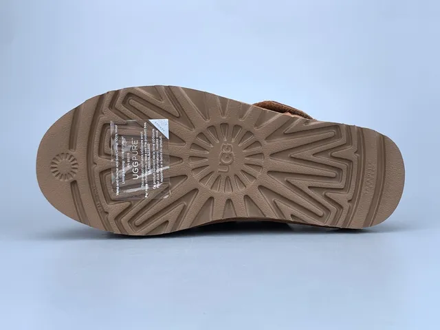 UGG Tasman بني احمر كعب منصة حزام فيلكرو مزدوج صندل كاجوال 5