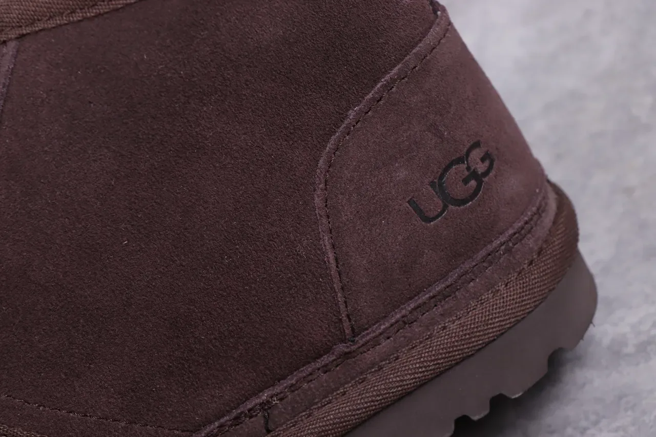 UGG Tasman 棕色羊皮羊毛内里系带雪靴 3