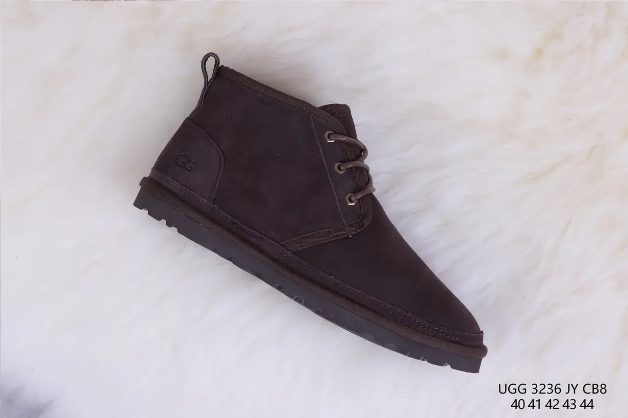 UGG Tasman 棕色羊皮羊毛内里系带雪靴 6
