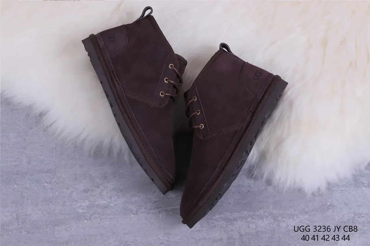 UGG Tasman 棕色羊皮羊毛内里系带雪靴 7