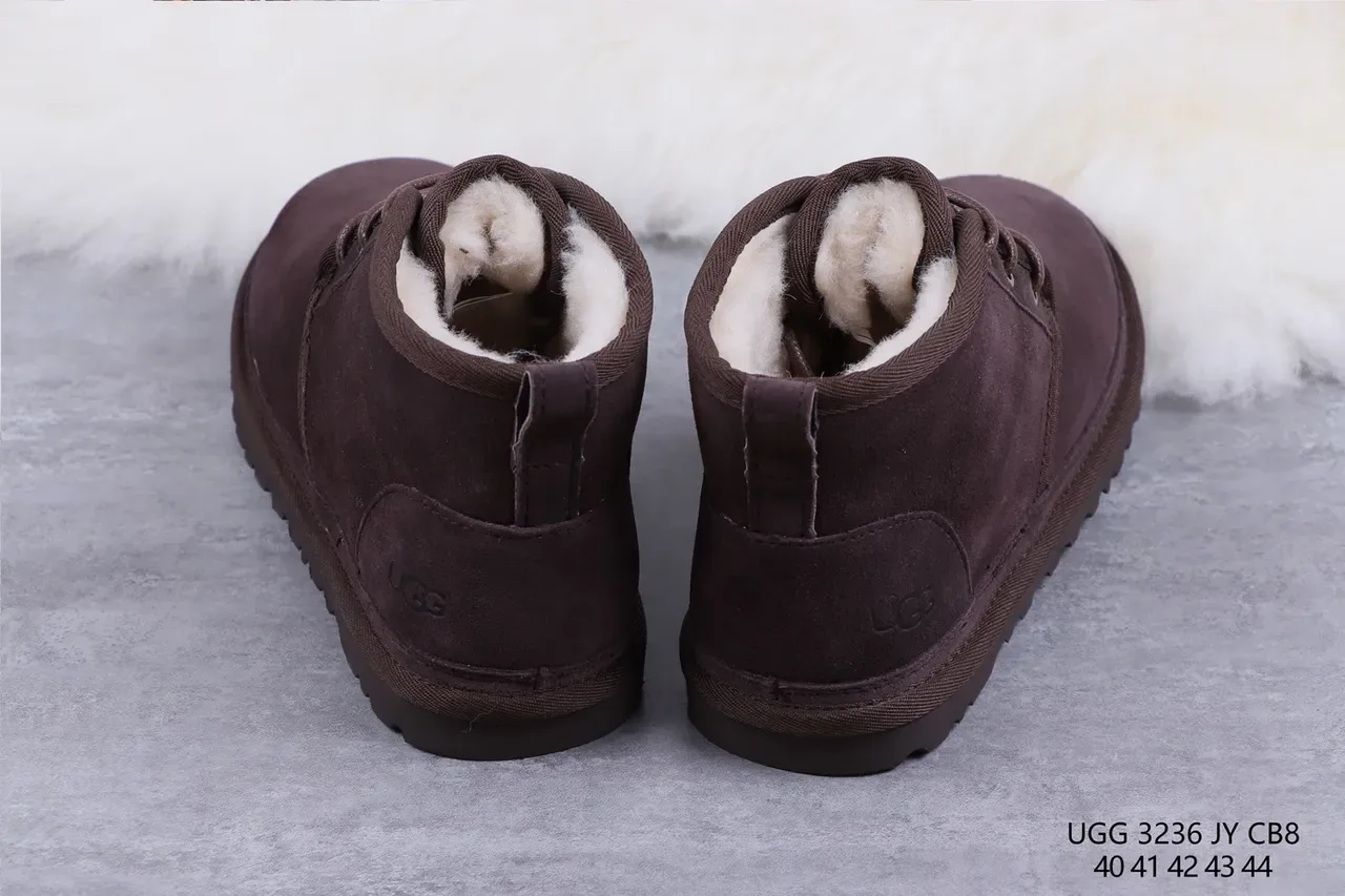 UGG Tasman 棕色羊皮羊毛内里系带雪靴 8