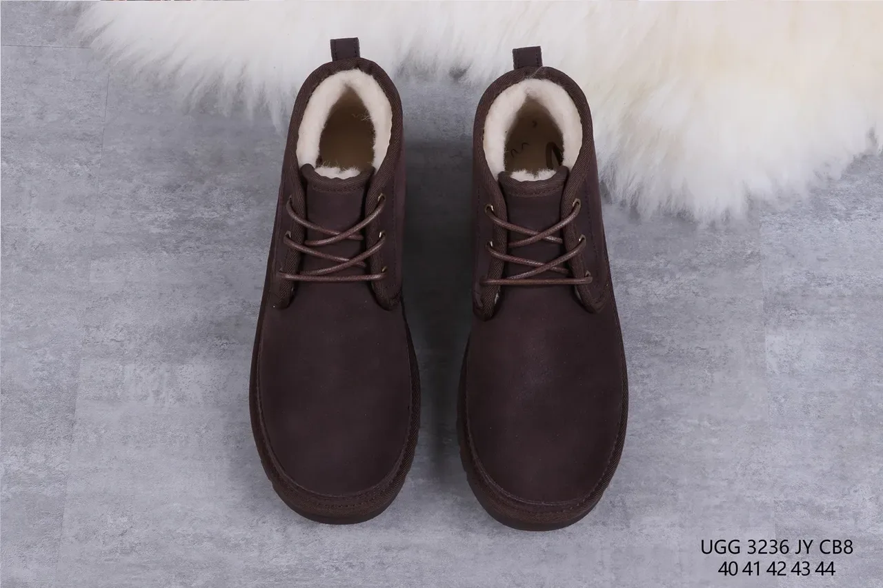 UGG Tasman 棕色羊皮羊毛内里系带雪靴 9