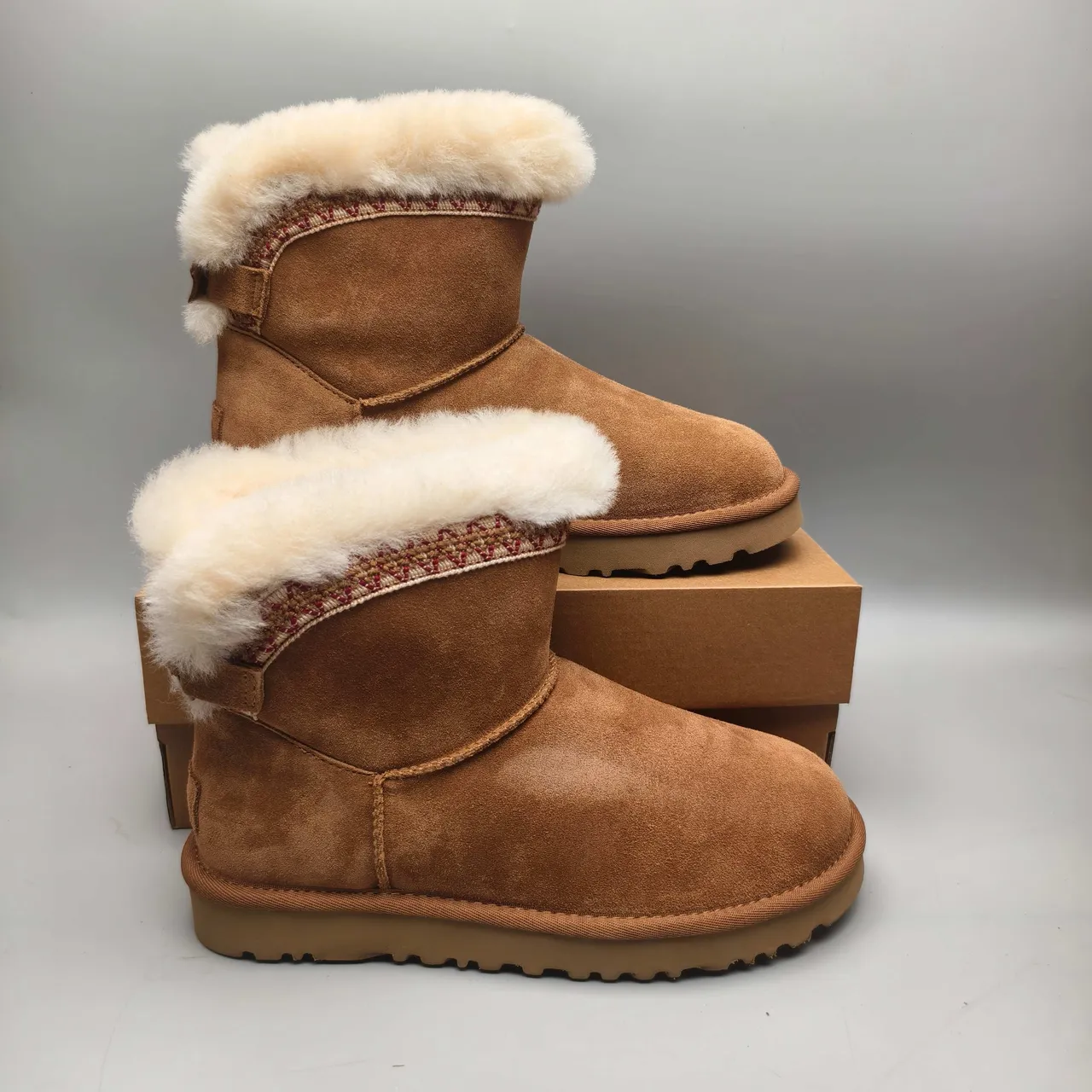 UGG Tasman Brown Suede Shearling-Lined Snow Boot 6