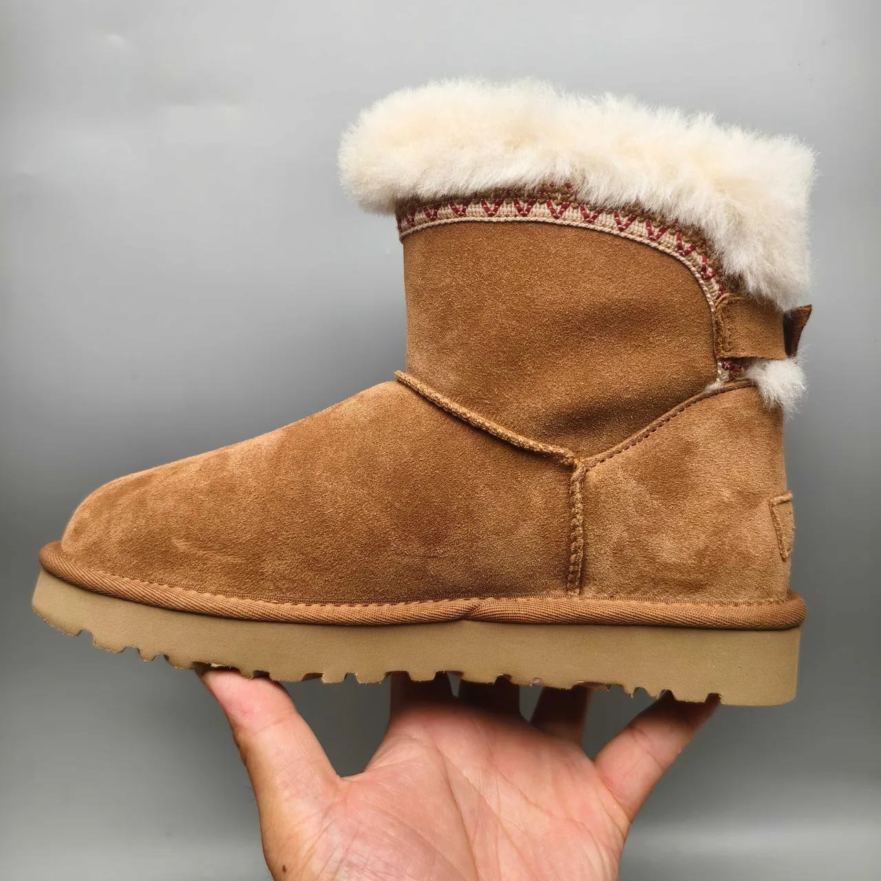 UGG Tasman Brown Suede Shearling-Lined Snow Boot 8