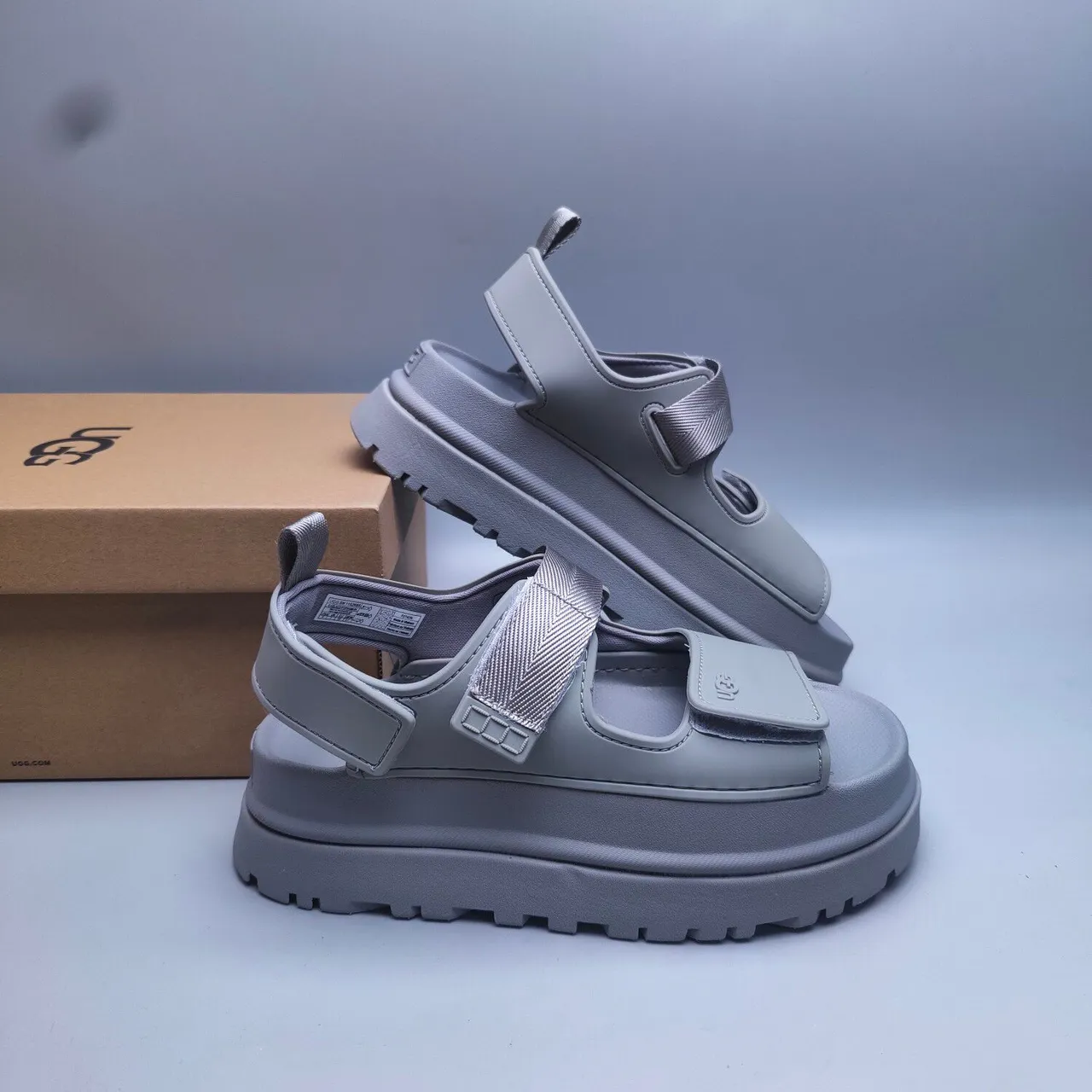 UGG Tasman Gray Platform Casual Sandals 7