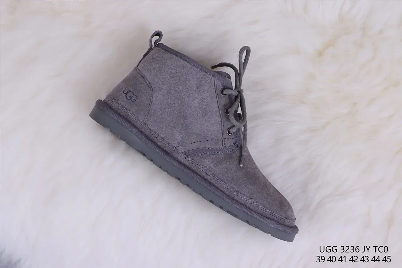 UGG Tasman Gray Suede Shearling-Lined Snow Boots 6