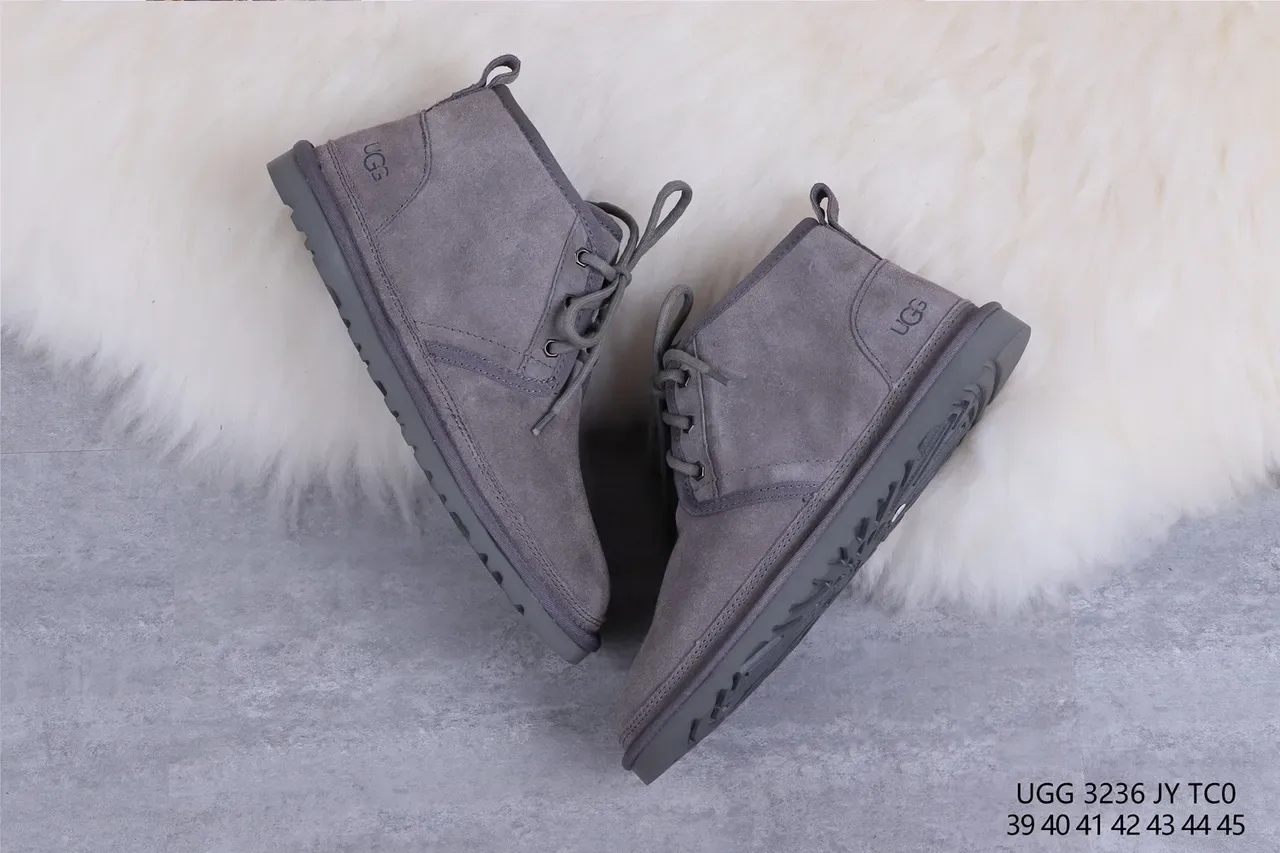 UGG Tasman Gray Suede Shearling-Lined Snow Boots 7