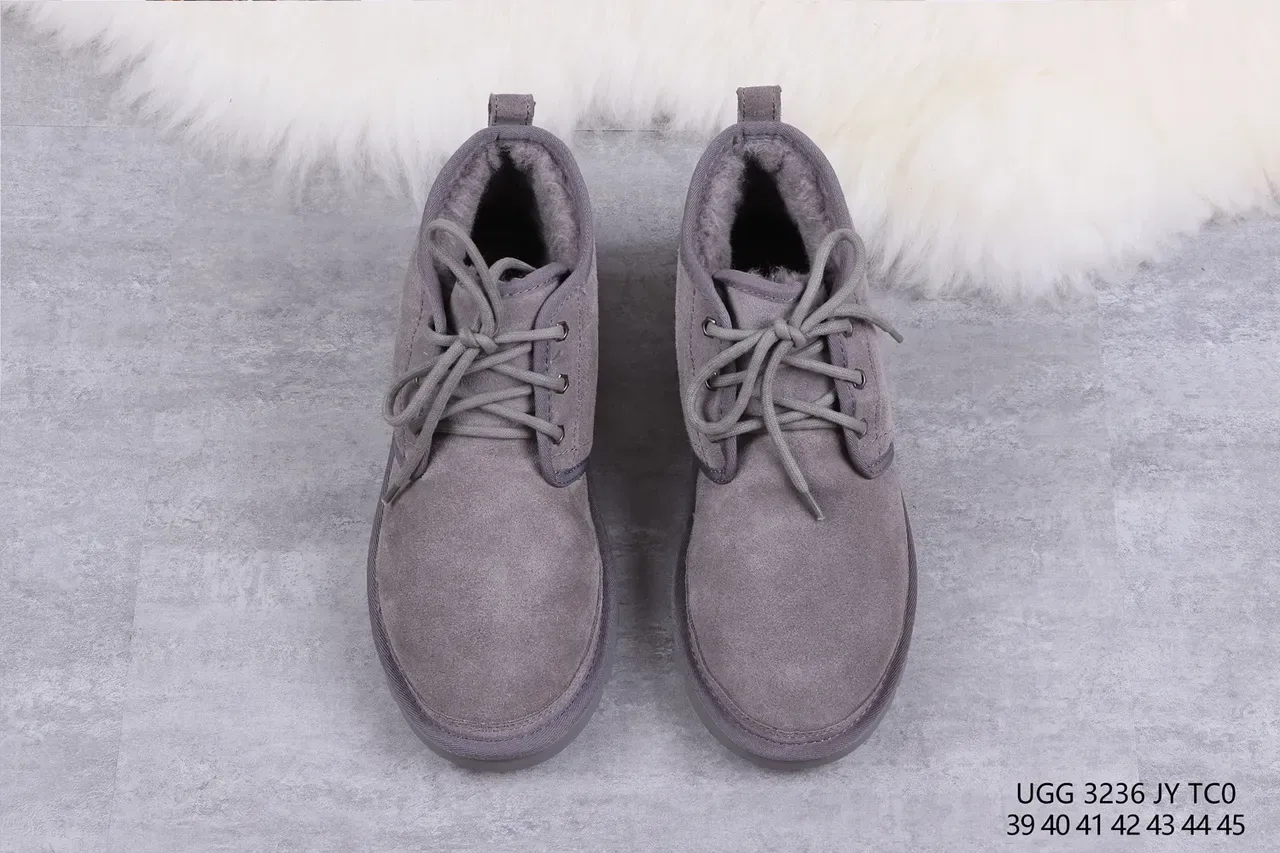 UGG Tasman Gray Suede Shearling-Lined Snow Boots 9