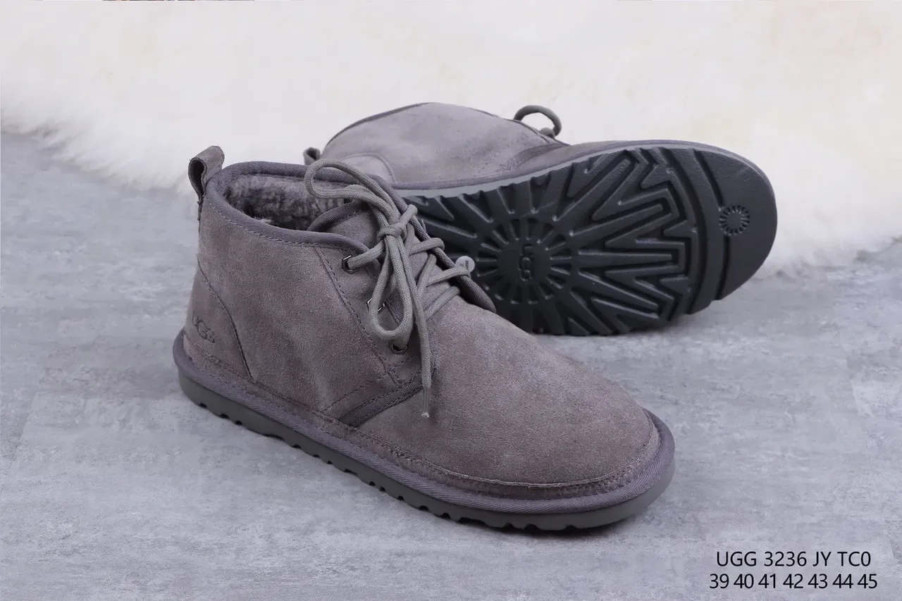 UGG Tasman Gray Suede Shearling-Lined Snow Boots 10