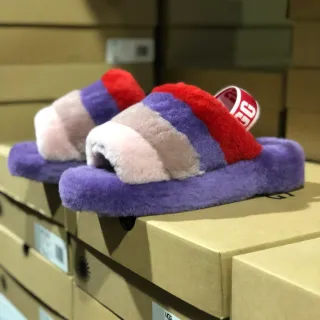 UGG Tasman نعال شيرلينج فروي متعدد الألوان مخطط